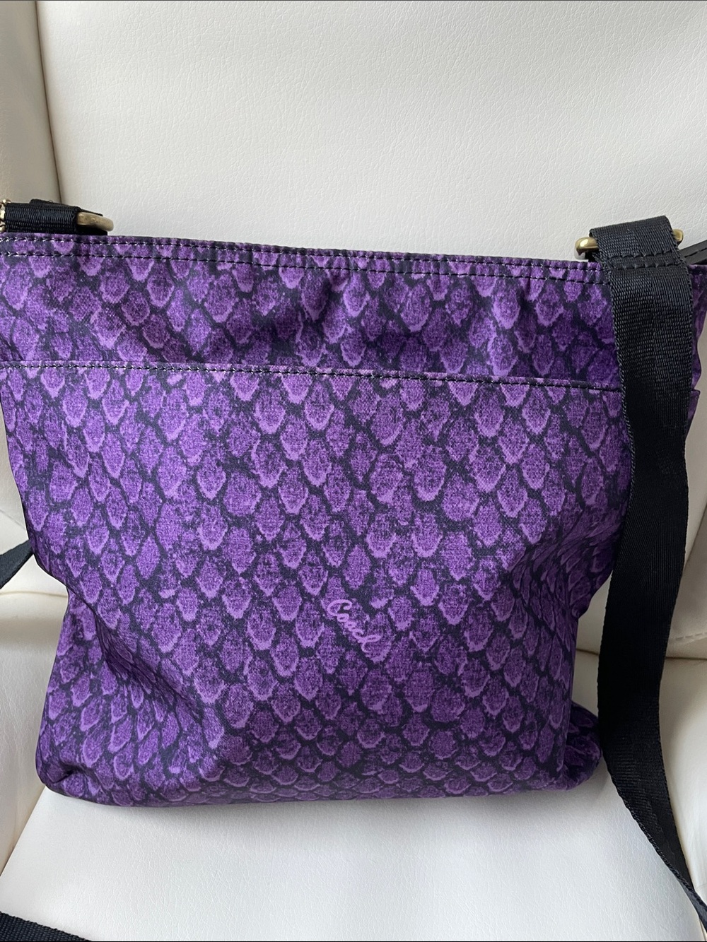 Coach Purple Snakeskin Print Crossbody Bag - Picture 3 of 7